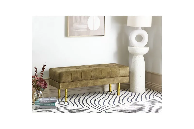 Istuimen penkki Roseville Vihreä/kulta - Vihreä/kulta - Huonekalut - Tuoli & nojatuoli - Penkki - Eteispenkki