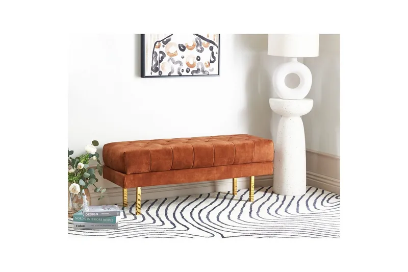 Istuimen penkki Roseville Punainen/kulta - Punainen/kulta - Sisustustuotteet - Kalustevetimet - Huonekaluhelat - Kalustejalat