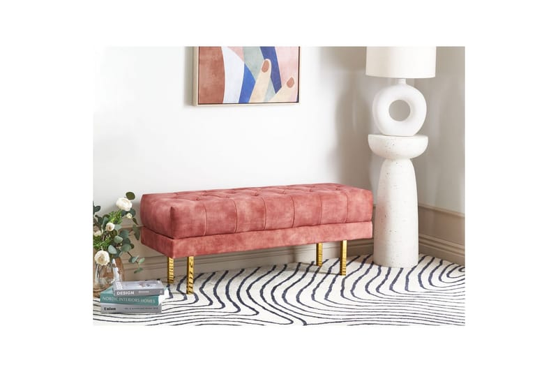 Istuimen penkki Roseville Vaaleanpunainen/Kulta - Vaaleanpunainen/Kulta - Sisustustuotteet - Kalustevetimet - Huonekaluhelat - Kalustejalat