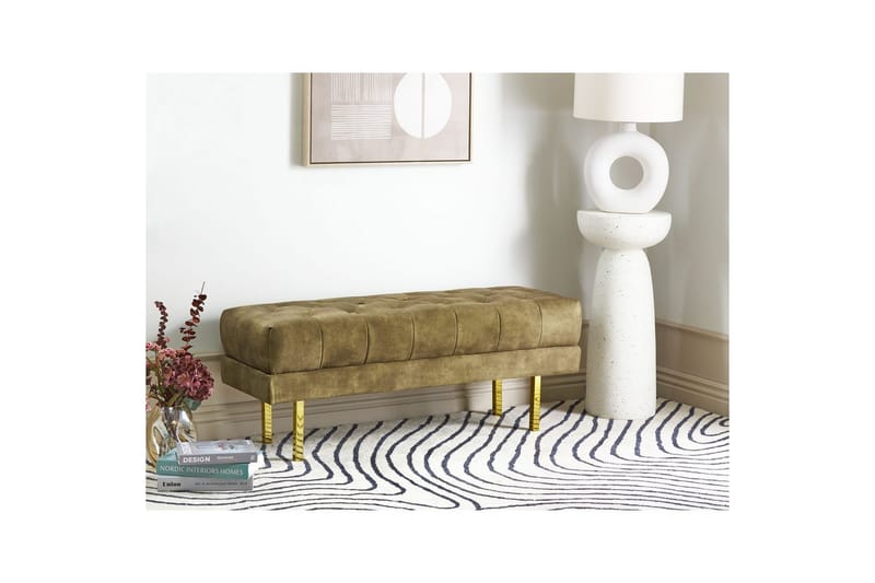 Istuimen penkki Roseville Vihreä/kulta - Vihreä/kulta - Sisustustuotteet - Kalustevetimet - Huonekaluhelat - Kalustejalat