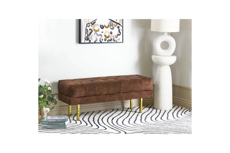 Istuimen penkki Roseville Tummanruskea/kulta - Tummanruskea/kulta - Sisustustuotteet - Kalustevetimet - Huonekaluhelat - Kalustejalat