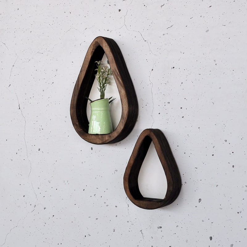 Koristeellinen puinen seinähylly Hanah Home Rafora (20 x 13 x 4 cm) Puinen - Sisustustuotteet - Kalustevetimet - Huonekaluhelat