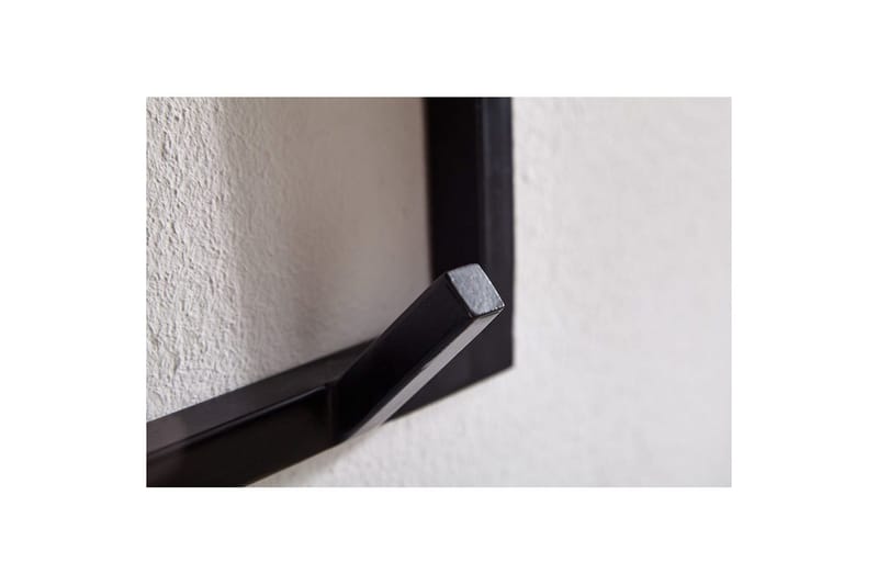 Seinähylly Wohnling Massiivipuinen metallinen seinään kiinnitettävä naulakko 70 cm teollinen - Säilytys - Vaatesäilytys - Vaatenaulakko - Koukkunaulakot