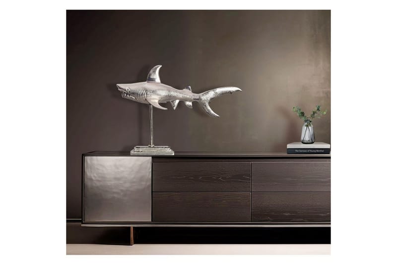 Koriste-esine Wohnling Deco hait 70 cm alumiini, merellinen tyyli Hopea - Hopea - Sisustustuotteet - Sisustusesineet