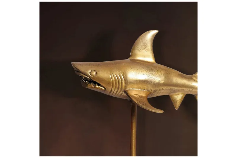 Koriste-esine Wohnling Deco hait 70 cm alumiini, merellinen tyyli Kulta - Kulta - Sisustustuotteet - Sisustusesineet