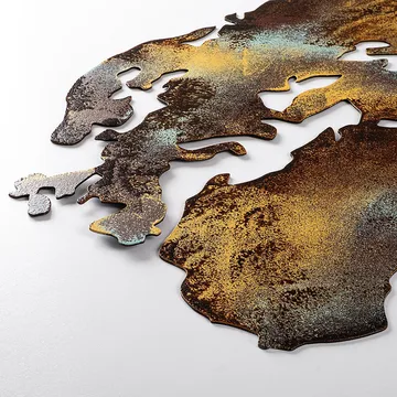 Koristeellinen metallinen seinäkoriste Wallxpert Maailmankartta (150 x 59 cm) Tummanruskea - Monivärinen - Sisustustuotteet - Taulu & taide