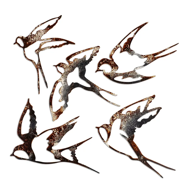 Koristeellinen metallinen seinäkoriste Wallxpert Metal Birds monivärinen, undefined