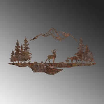 Koristeellinen metallinen seinäkoriste Wallxpert Ruus tinen maisema (38 x 70 cm) - Ruskea - Sisustustuotteet - Taulu & taide