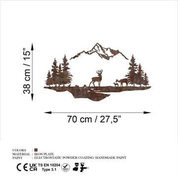 Koristeellinen metallinen seinäkoriste Wallxpert Ruus tinen maisema (38 x 70 cm) - Ruskea - Sisustustuotteet - Taulu & taide