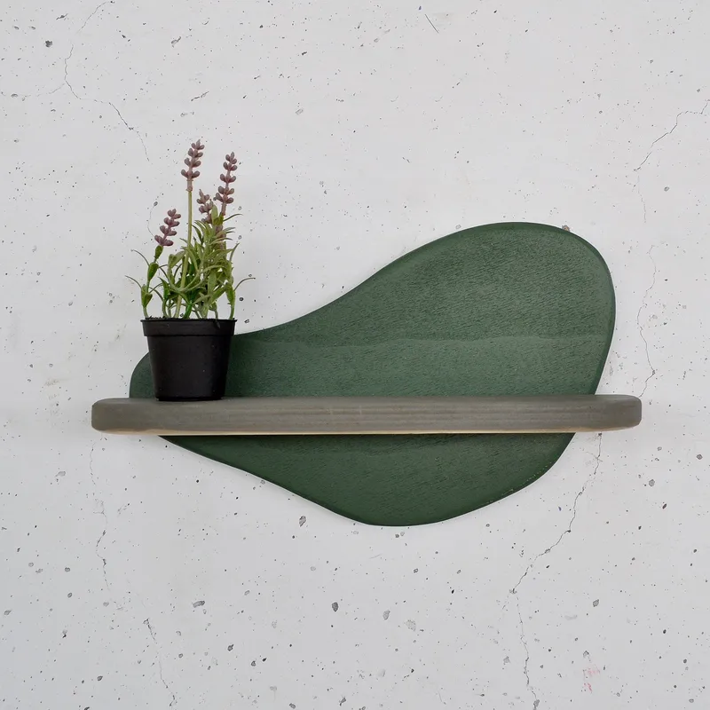 Koristeellinen puinen seinähylly Hanah Home Magna Vihreä / harmaa 35 x 20 x 11 cm, undefined