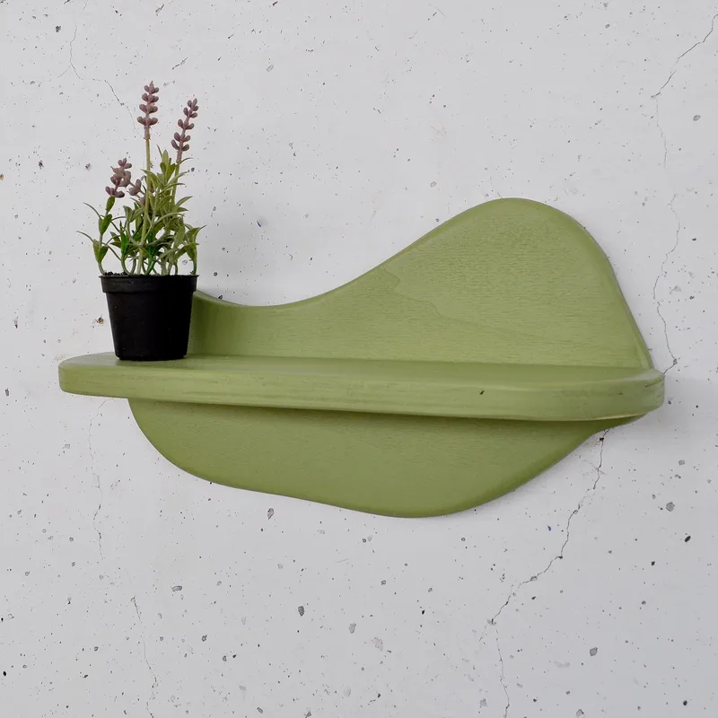Koristeellinen puinen seinähylly Hanah Home Magna Vaaleanvihreä 35 x 18 x 11 cm - Sisustustuotteet - Sisustusesineet
