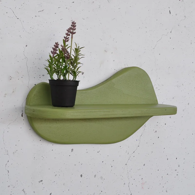 Koristeellinen puinen seinähylly Hanah Home Magna Vaaleanvihreä 35 x 18 x 11 cm - Sisustustuotteet - Sisustusesineet