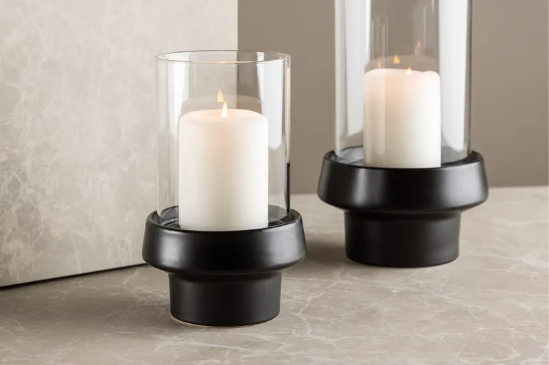 Davida Lyhty 13x20 cm - Musta - Sisustustuotteet - Kynttilä & tuoksut - Kynttilänjalat & lyhdyt