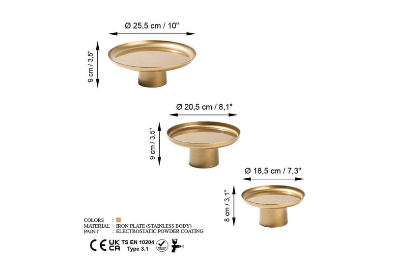 Koristeellinen metallinen asuste Mirven Kulta - Kulta - Sisustustuotteet - Kynttilä & tuoksut - Kynttilänjalat & kynttilälautaset