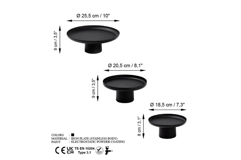 Koristeellinen metallinen asuste Mirven Musta - Musta - Sisustustuotteet - Kynttilä & tuoksut - Kynttilänjalat & kynttilälautaset