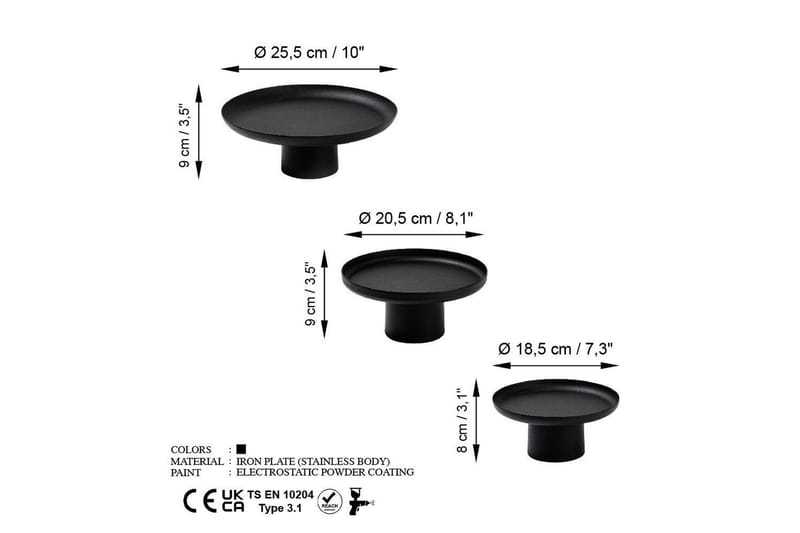 Koristeellinen metallinen asuste Mirven Musta - Musta - Sisustustuotteet - Kynttilä & tuoksut - Kynttilänjalat & kynttilälautaset