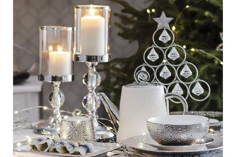 Kynttilänjalka Cotui 41 cm, Hopea