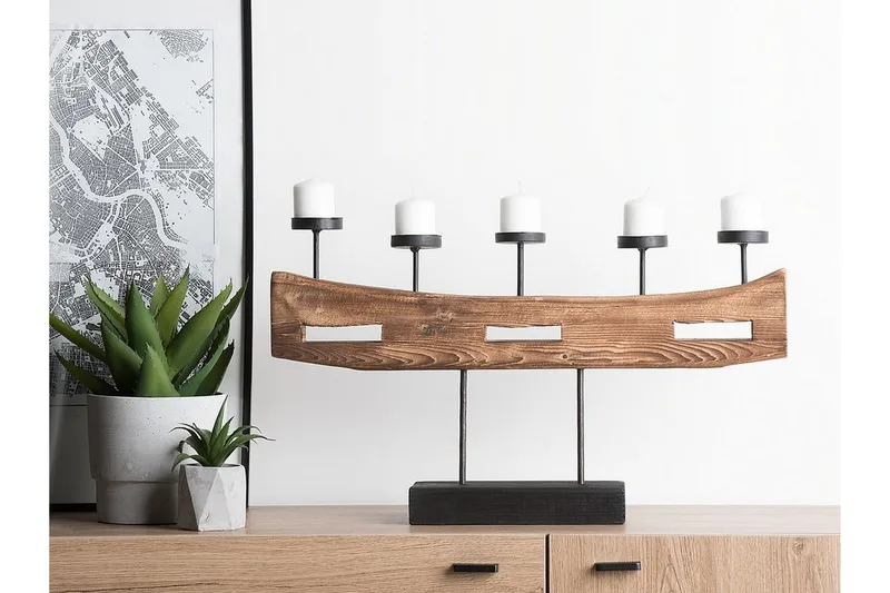 Kynttilänjalka Guatemala 36 cm - Puu/Luonnonväri - Sisustustuotteet - Kynttilä & tuoksut - Kynttilänjalat & lyhdyt