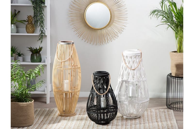 Lyhty Tahiti 32 cm - Puu/Luonnonväri - Sisustustuotteet - Kynttilä & tuoksut - Kynttilänjalat & lyhdyt