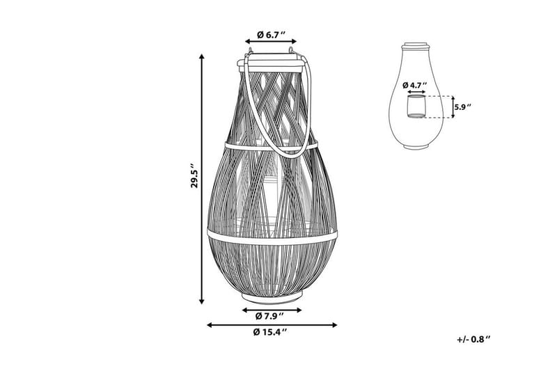 Lyhty Tonga 39 cm - Kynttilänjalat & lyhdyt - Sisustusesineet