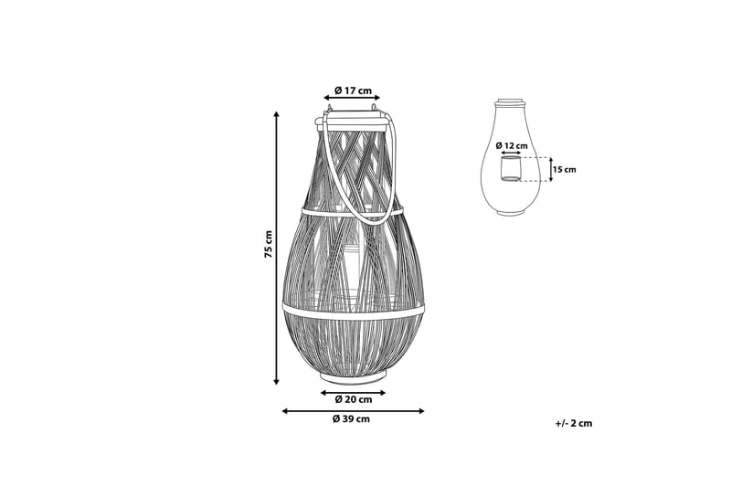 Lyhty Tonga 39 cm - Puu/Luonnonväri - Sisustustuotteet - Kynttilä & tuoksut - Kynttilänjalat & lyhdyt