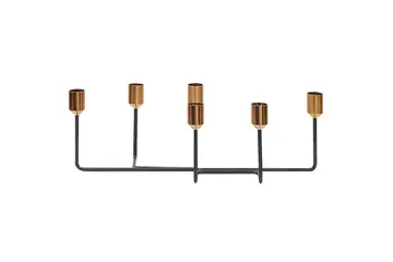 Ljusstake Beliani Bangka Black||GOLD - Sisustustuotteet - Kynttilä & tuoksut - Kynttilänjalat & lyhdyt