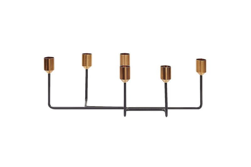 Ljusstake Beliani Bangka Black||GOLD - Sisustustuotteet - Kynttilä & tuoksut - Kynttilänjalat & lyhdyt