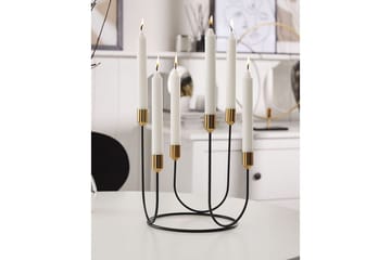 Ljusstake Beliani Panay Black||GOLD - Sisustustuotteet - Kynttilä & tuoksut - Kynttilänjalat & lyhdyt