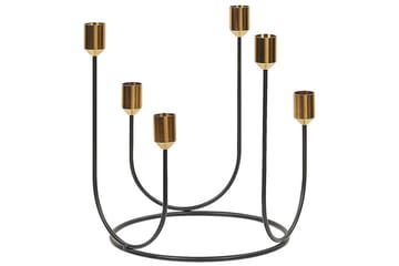 Ljusstake Beliani Panay Black||GOLD - Sisustustuotteet - Kynttilä & tuoksut - Kynttilänjalat & lyhdyt