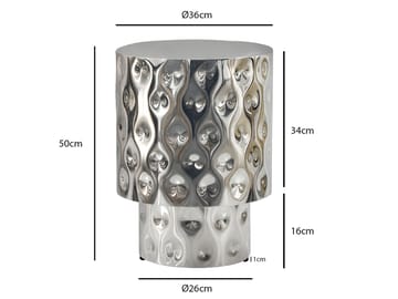 Melnor pyöreä sivupöytä 36 cm alumiinia - hopea - Sisustustuotteet - Kynttilä & tuoksut - Kynttilänjalat & kynttilälautaset