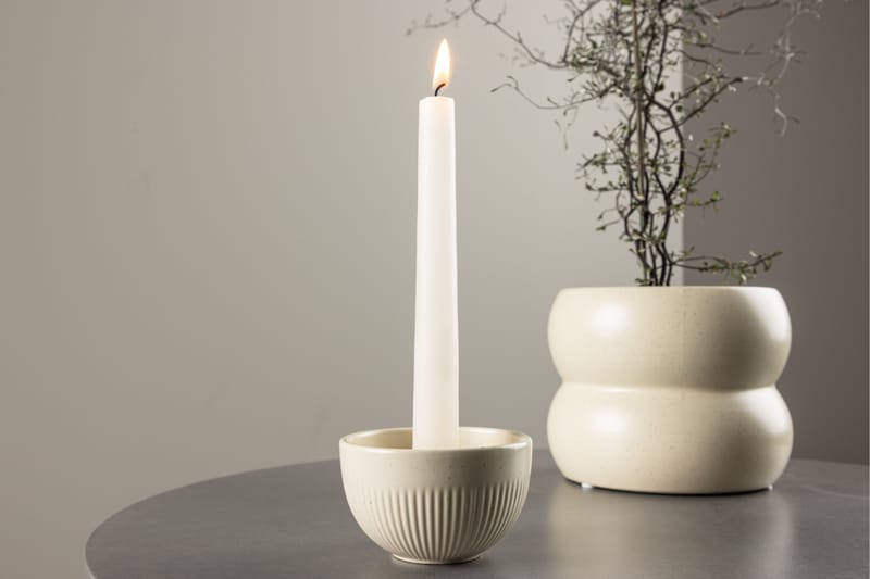 Posh Kynttilänjalka 9x6 cm - Beige - Sisustustuotteet - Kynttilä & tuoksut - Kynttilänjalat & lyhdyt