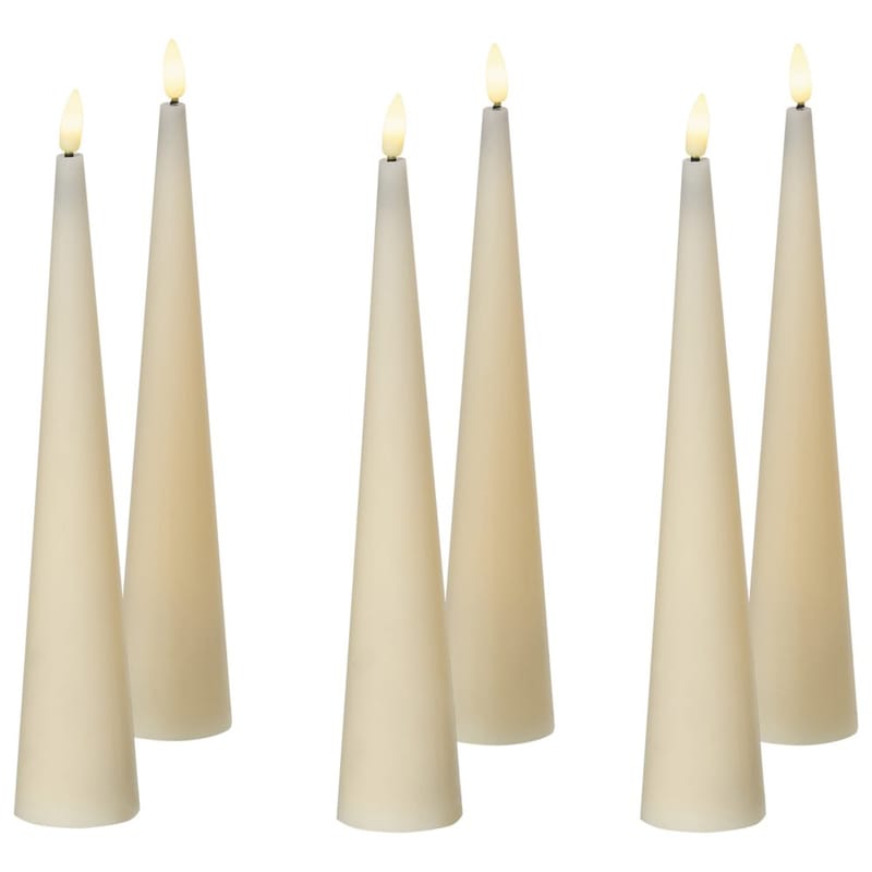 LED-kynttilä Aurum Setti, 6 kpl, Valkoinen