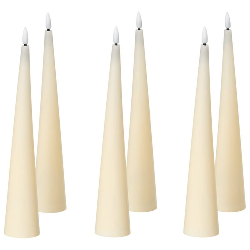 LED-kynttilä Aurum Setti, 6 kpl - Valkoinen - Sisustustuotteet - Kynttilä & tuoksut - Steariinikynttilä - Kruunukynttilä & antiikkikynttilä