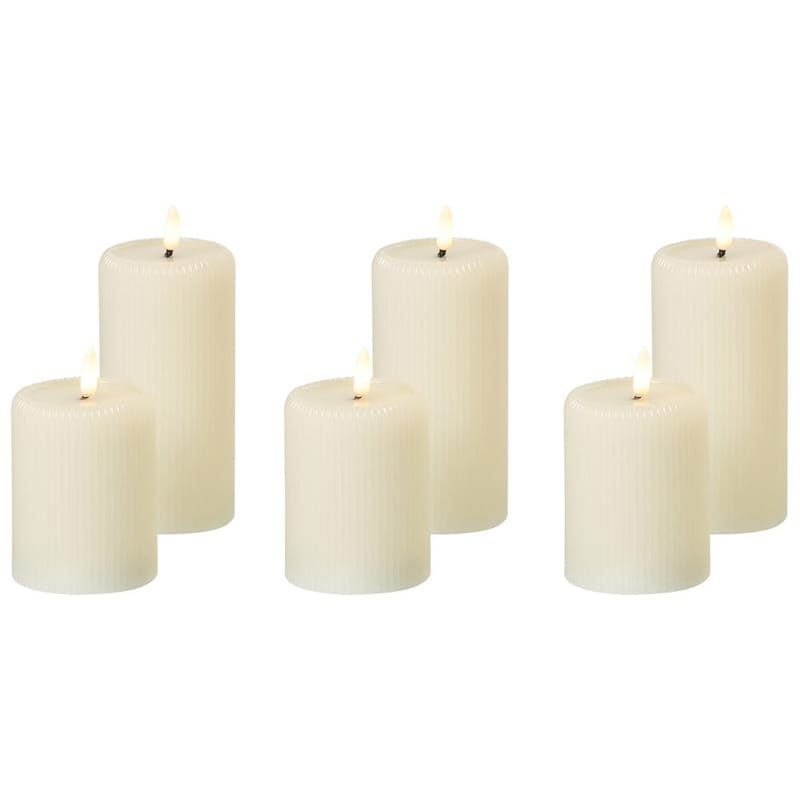 LED-kynttilä Noisette Setti 6 kpl, Valkoinen