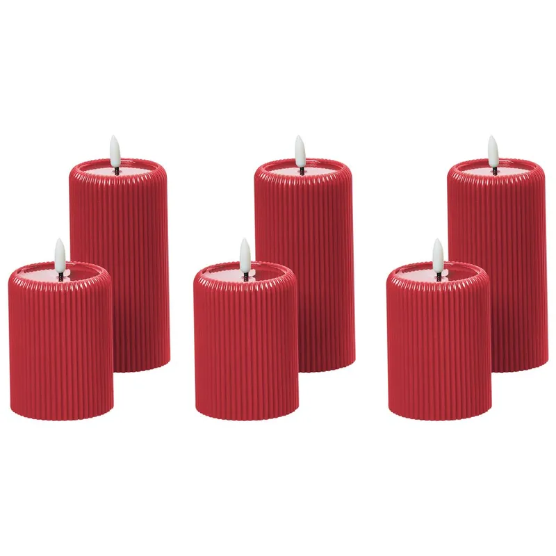LED-kynttilä Noisette Setti 6 kpl - Punainen - Sisustustuotteet - Joulukoristeet & juhlakoristeet - Joulukoristeet - Joulukynttilä