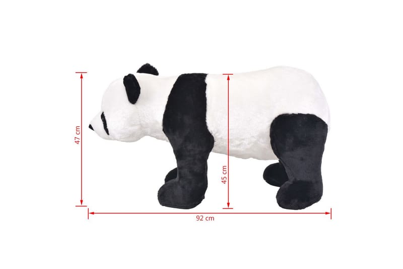 Seisova pehmolelu panda musta ja valkoinen XXL - Musta - Sisustustuotteet - Lastenhuoneen sisustus - Lastenhuoneen koristeet