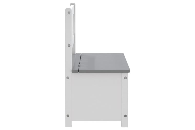 Lasten säilytyspenkki valkoinen ja harmaa 60x30x55 cm MDF - Valkoinen - Sisustustuotteet - Lastenhuoneen sisustus - Lastenhuonesäilytys