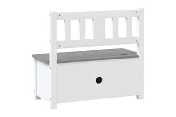 Lasten säilytyspenkki valkoinen ja harmaa 60x30x55 cm MDF - Valkoinen - Sisustustuotteet - Lastenhuoneen sisustus - Lastenhuonesäilytys