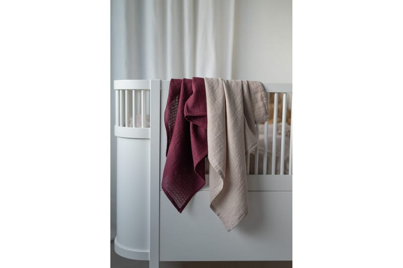 Musliinikääre 2-pack - Hiekka/Luumu (70 x 70 cm) - Sisustustuotteet - Lastenhuoneen sisustus - Vauvanpeitot