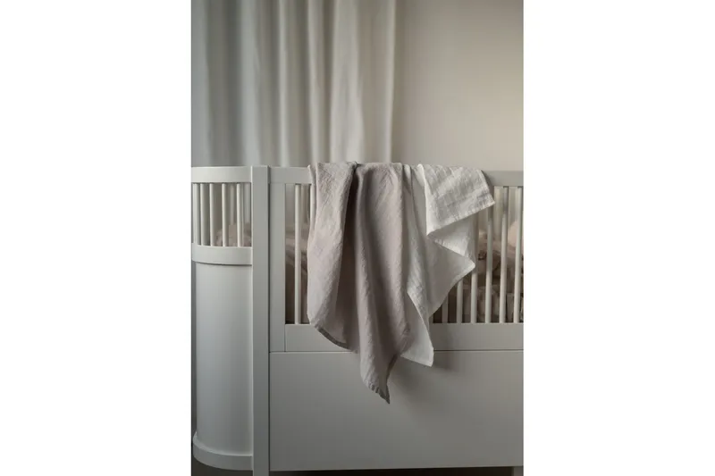 Muslinwrap 2-Pakkaus - Valkoinen/Harmaa (110 x 110 cm) - Kodintekstiilit & matot - Tyyny & torkkupeitto - Torkkupeitto & viltti - Sherpapeitto