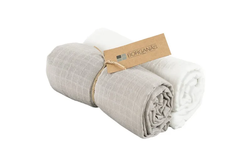 Muslinwrap 2-Pakkaus - Valkoinen/Harmaa (110 x 110 cm) - Kodintekstiilit & matot - Tyyny & torkkupeitto - Torkkupeitto & viltti - Sherpapeitto