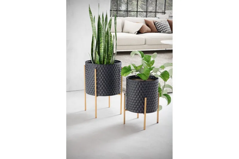 Maljakko Wohnling Sarja 2 Alumiininen Kukkaruukku 3D Rengaspinta Moderni - Sisustustuotteet - Ruukku & ulkoruukku