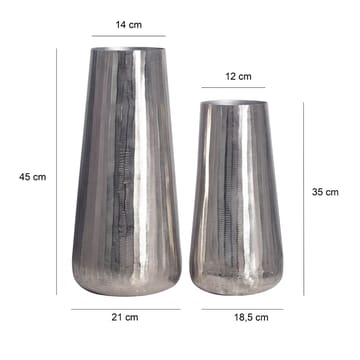 Daleri-maljakko 45 cm, 2 kpl setti - Hopeanvärinen - Sisustustuotteet - Maljakko - Maljakko sylinteri