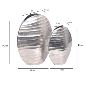 Dalira-maljakko 31 cm, 2 kpl setti - Hopeanvärinen - Sisustustuotteet - Maljakko