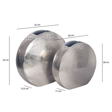 Dalora-maljakko 34 cm, 2 kpl setti - Hopeanvärinen - Sisustustuotteet - Maljakko