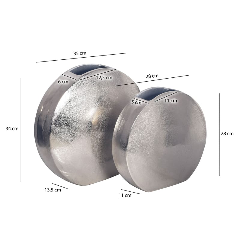 Dalora-maljakko 34 cm, 2 kpl setti - Hopeanvärinen - Sisustustuotteet - Maljakko