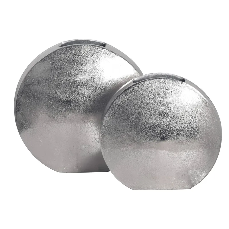 Dalora-maljakko 34 cm, 2 kpl setti, Hopeanvärinen