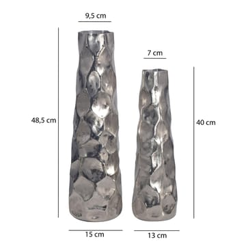 Daluna-maljakko 49 cm, 2 kpl setti - Hopeanvärinen - Sisustustuotteet - Maljakko - Maljakko sylinteri