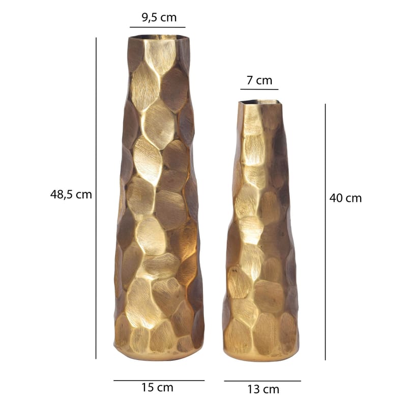 Daluna-maljakko 49 cm, 2 kpl setti - Kullanvärinen - Sisustustuotteet - Maljakko - Maljakko sylinteri