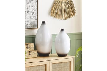 Dekorationsvas Beliani Baeza 21x21x46 cm White||Black - Sisustustuotteet - Maljakko